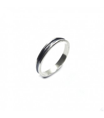 R002257 Handmade Sterling Silver Ring Band 3.5mm Wide Genuine Solid Stamped 925